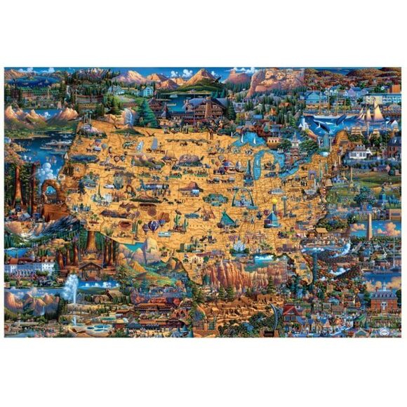 Eric Dowdle National Parks Map 1000 Piece Jigsaw Puzzle - Picture 1 of 5